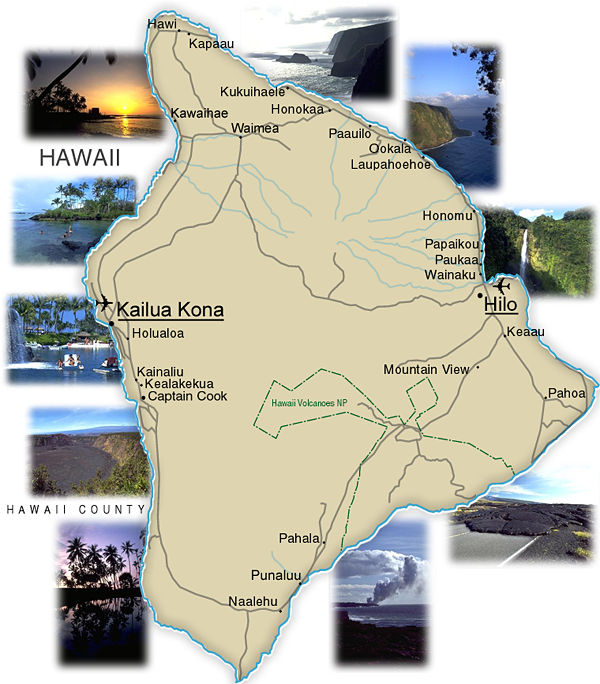 Big Island of Hawaii - Map - Return to Hawaii Info