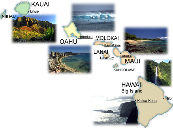 hawaii maps of islands. Hawaii - Map - Return to